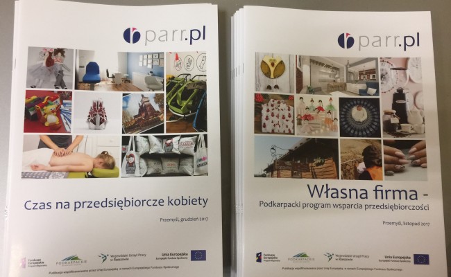 Foldery prezentujące firmy powstałe dzięki wsparciu Przemyskiej Agencji Rozwoju Regionalnego S.A.